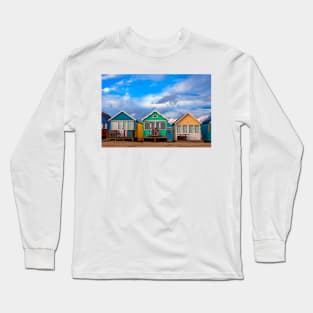 Beach Huts Hengistbury Head Bournemouth Dorset UK Long Sleeve T-Shirt